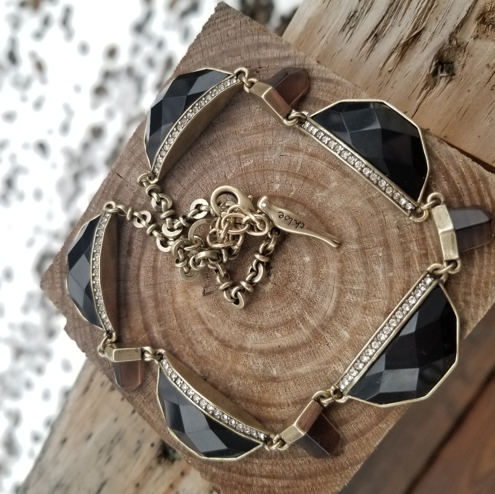 Necklace with black stones